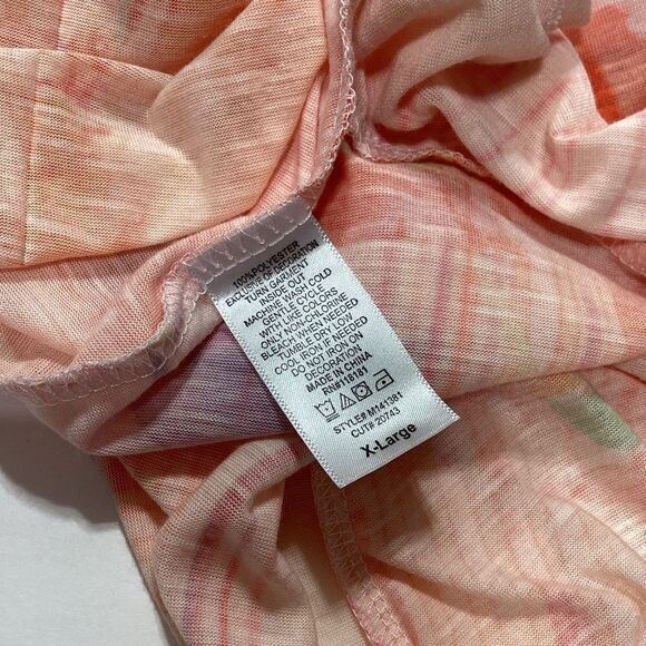 French Blue Brand Tunic Orange Floral Lightweight High Low Orange Crochet Front - Picture 3 of 11